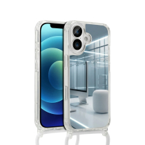 COVERME Coque Miroir iPhone 17 Pro/18 Pro (Cordon Blanc)